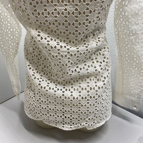 NEW ANNE FOUNTAINE  Cefalu Eyelet Embroidered Shirt White Size 4-6 (EU 38) - Picture 6 of 14